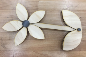 laser cut and 3D printed flower